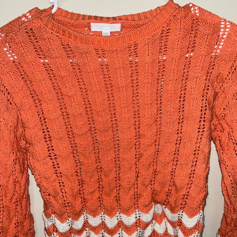 Abound orange and white sweater